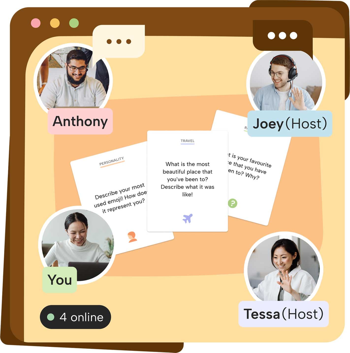 Screenshot of the TeamTalk Digital platform showing a structured group conversation in progress
